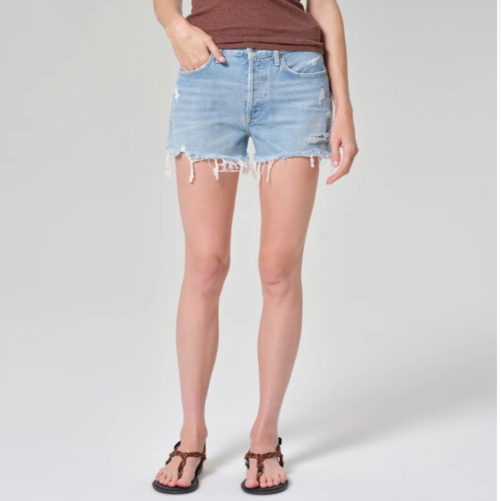 AGOLDE Parker Vintage Cut Off Short Swapmeet Blue Women’s Size 31 NWT Distressed